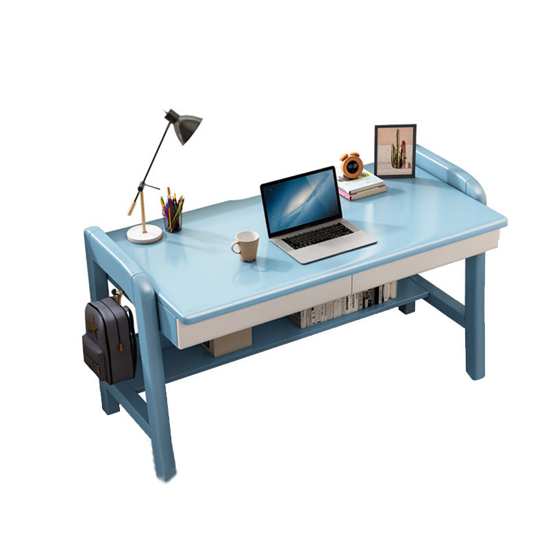 Writing Desk with 2 Drawer 23.6"W Solid Wood Adjustable Child Desk