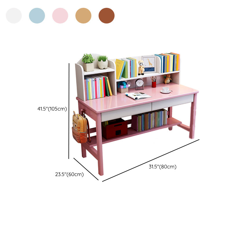 Solid Wood Adjustable Kids Desks 23.6"W Kids Writing Desk with drawers