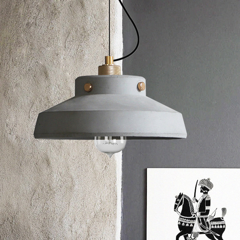 Lampada grigia/fienile il cemento vintage 1 bulbo 7 "/10" /12.5 "Lampada a soffitto a battite a barra a barretta larga