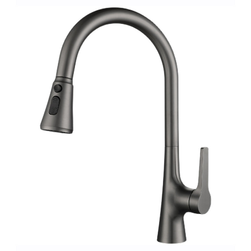 Modern Style Kitchen Faucet Gooseneck Copper Lever Handle Kitchen Faucet