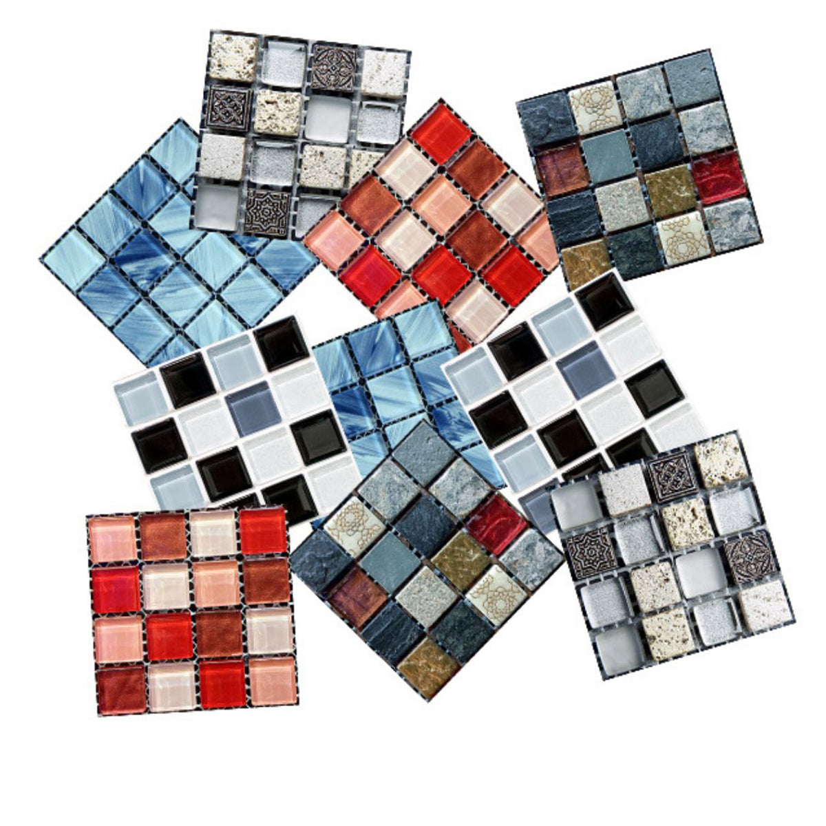 Pattern Color Stone Peel and Paste Mosaic Tile Peel and Paste Tile Set of 20