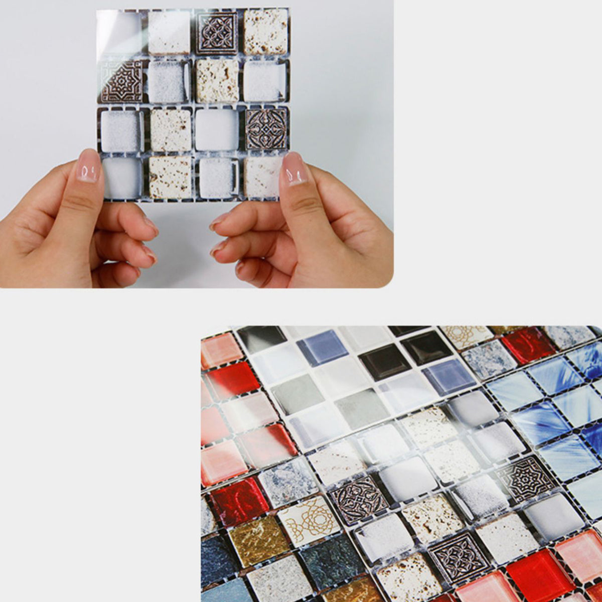 Pattern Color Stone Peel and Paste Mosaic Tile Peel and Paste Tile Set of 20