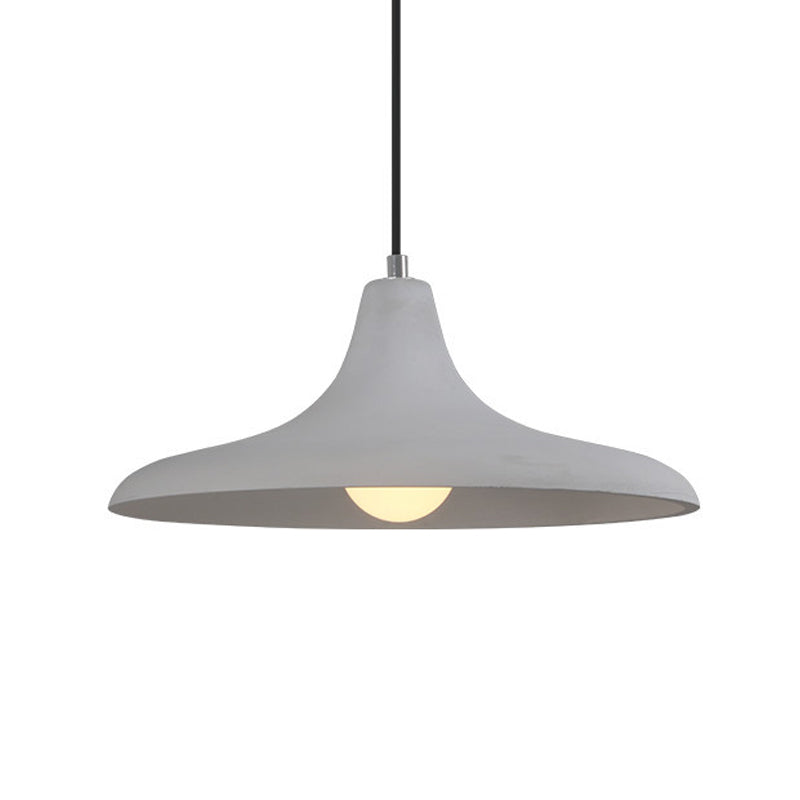 Verouderde stijl wijd uitlopende hangend plafondlicht 1 kop cement hanger lamp armatuur in grijs