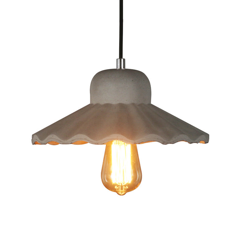 Geschulpte cement hanger verlichting industrieel 1 lamp restaurant plafondlamp in grijs