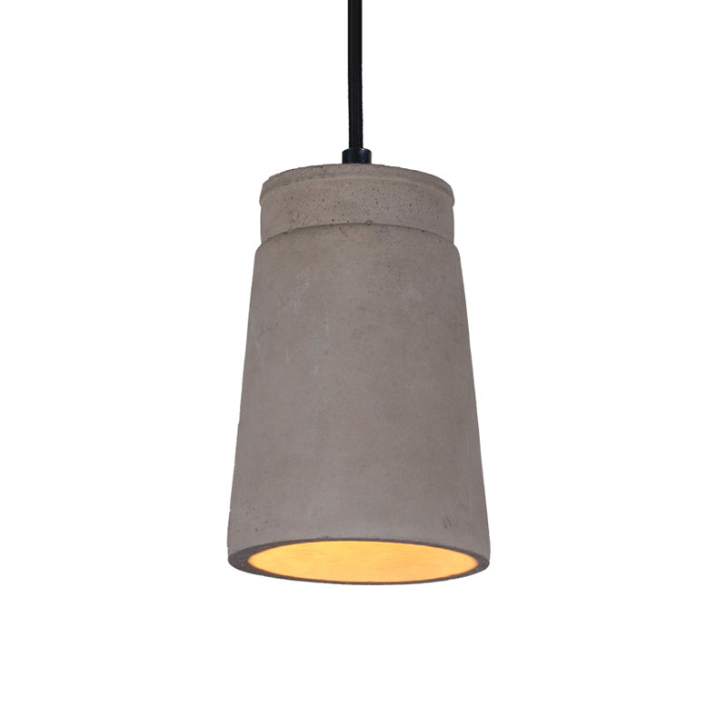 Grijze 1 bol hangende verlichting industrieel cement cilindrisch plafond hanger lamp voor slaapkamer