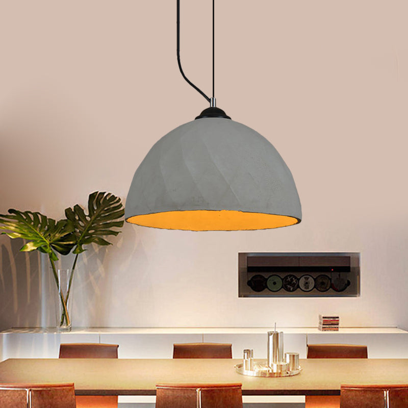 Dome vintage/Luce a soffitto ovale 1 light Cement Mini Lampada a sospensione in grigio, larghezza 6 "/10"