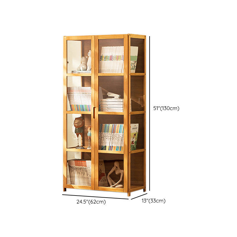 Modern Natural Cabinet, Rectangle Standard Accent Cabinet with Shelves