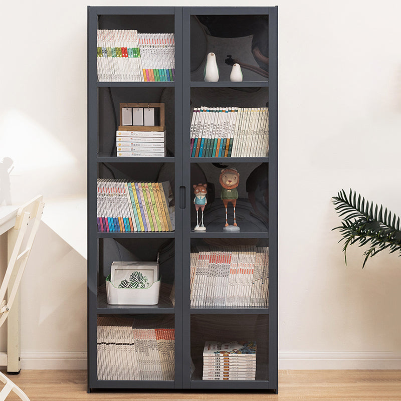 Modern Lacquered Accent Cabinet, Gray Rectangle Cabinet with Shelves