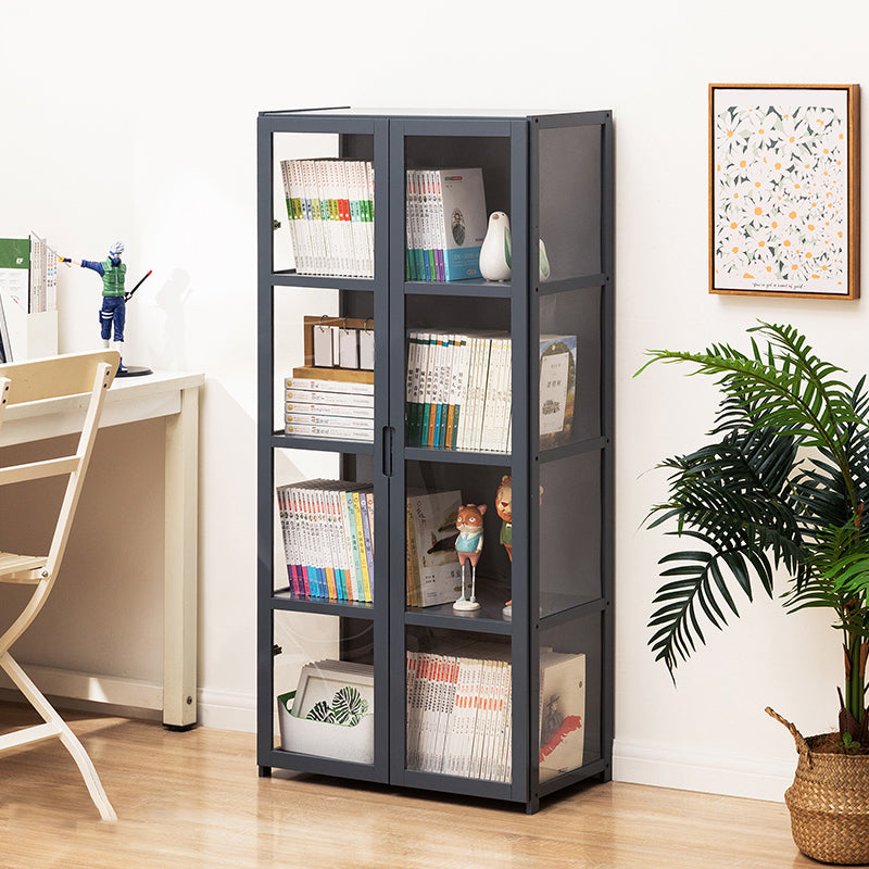 Modern Lacquered Accent Cabinet, Gray Rectangle Cabinet with Shelves