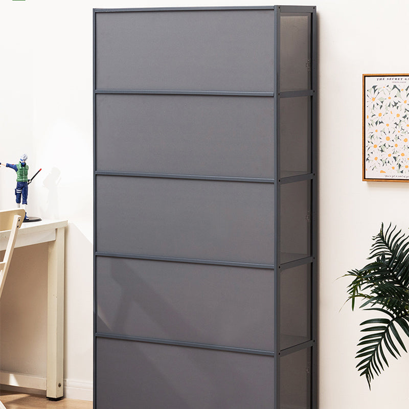 Modern Lacquered Accent Cabinet, Gray Rectangle Cabinet with Shelves