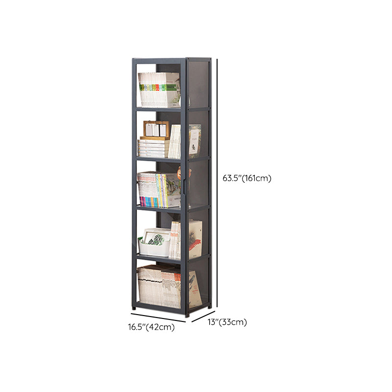 Modern Lacquered Accent Cabinet, Gray Rectangle Cabinet with Shelves
