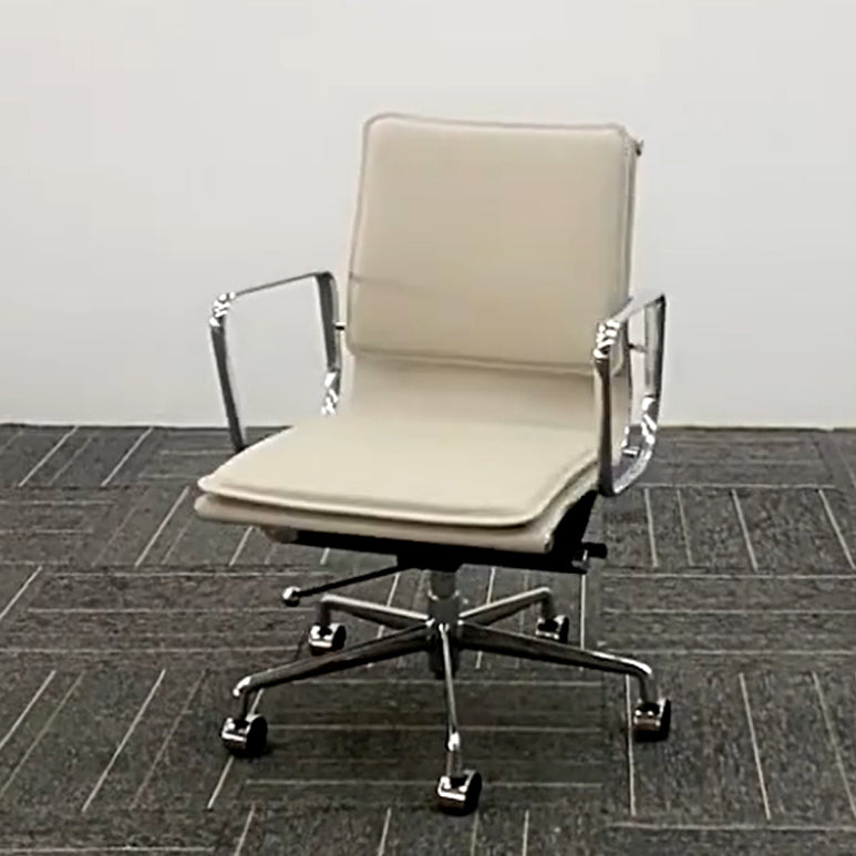 Contemporary Fixed Arms Task Chair White Desk Chair for Office