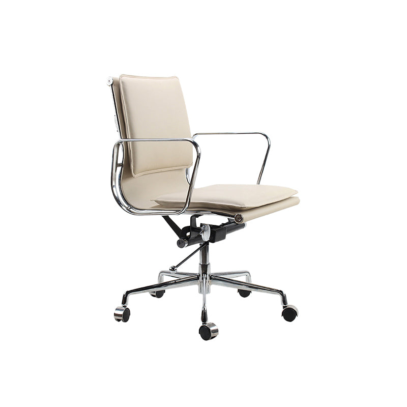 Contemporary Fixed Arms Task Chair White Desk Chair for Office