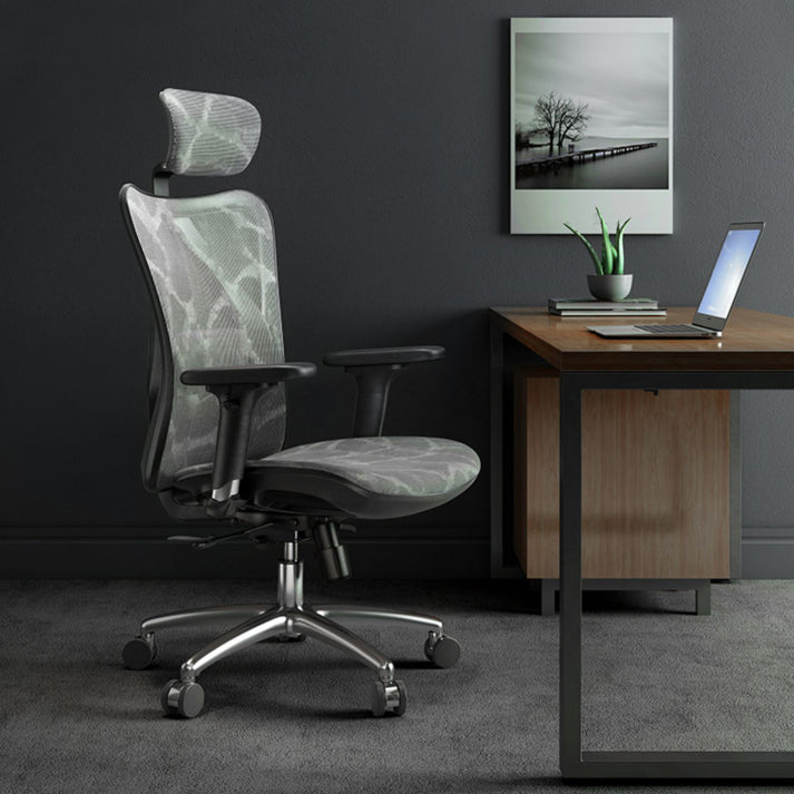 Contemporary Arms Included Task Chair Height Adjustable Desk Chair for Office