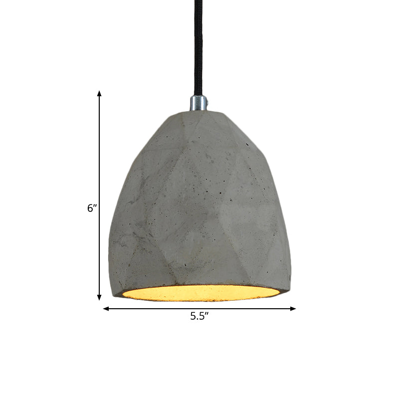 1-Bulb-Zement-Anhänger Beleuchtung Industriestil Grey Dome Restaurant Hanging Lamp Kit