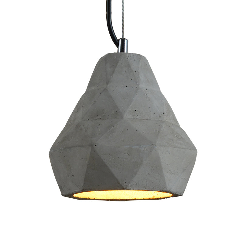 7 "/10" W 1 Light Mini a sospensione leggera Lampada al soffitto del ristorante anticato con tonalità di cemento geometria in grigio