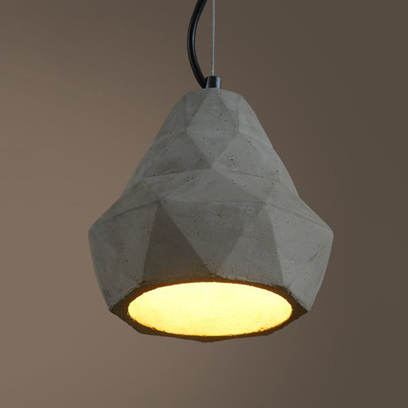 7 "/10" W 1 Light Mini a sospensione leggera Lampada al soffitto del ristorante anticato con tonalità di cemento geometria in grigio