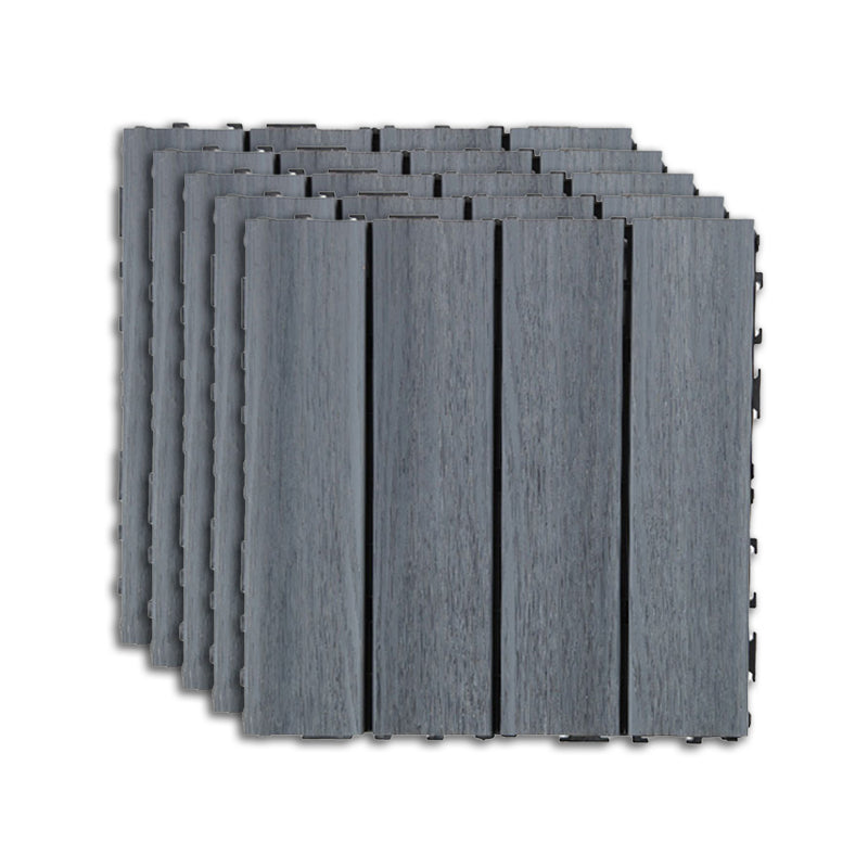 Outdoor Deck Tiles Striped Detail Composite Snapping Wooden Deck Tiles