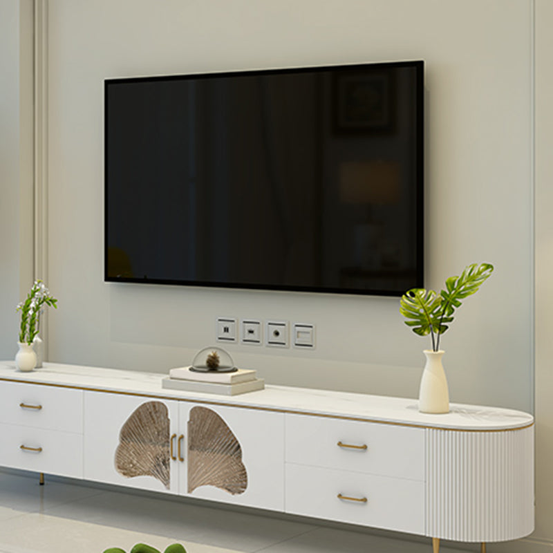 Contemporary TV Media Console Stone TV Console for Living Room