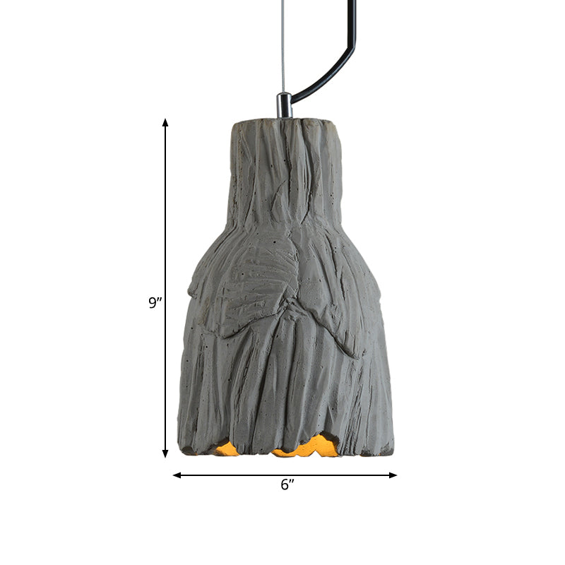 Industriële stijl schuur/koepelplafondlicht 1 lichte cement hangende hanglamp in grijs, 6 "/12" breed