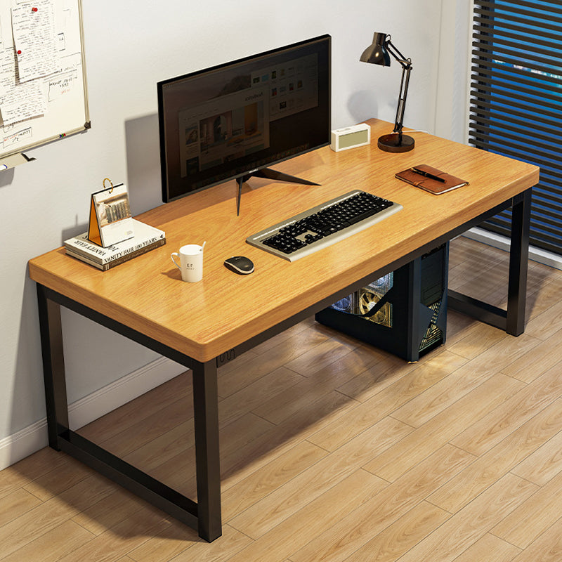 Rectangular Shaped Office Desk Reversible in Natural Writing Desk for Office