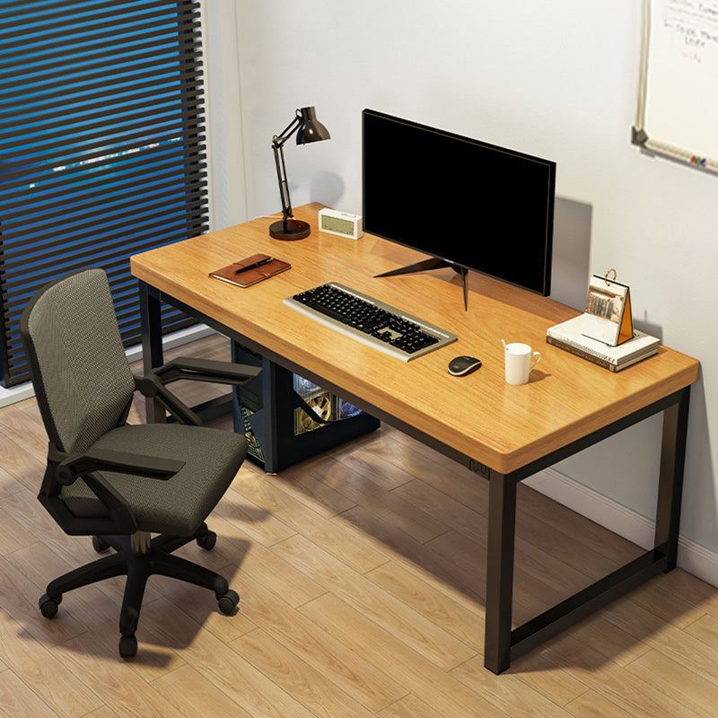 Rectangular Shaped Office Desk Reversible in Natural Writing Desk for Office