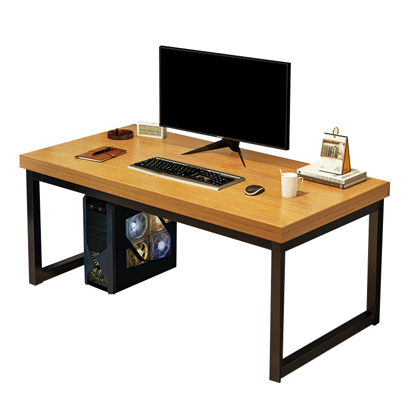 Rectangular Shaped Office Desk Reversible in Natural Writing Desk for Office