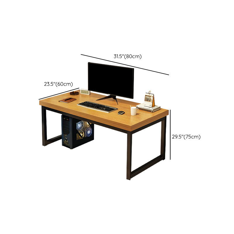 Rectangular Shaped Office Desk Reversible in Natural Writing Desk for Office