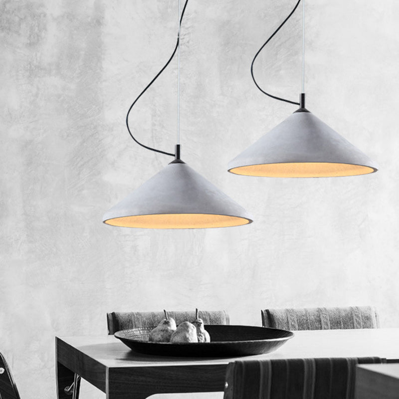 Conola per sala da pranzo Cemento industriale Light Sala 1 Fun a sospensione grigio chiaro