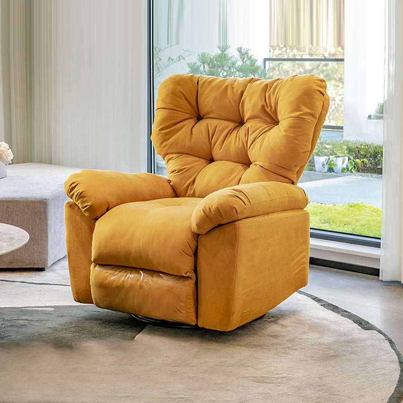 Contemporary Microsuede Recliners with Tufted Back and Independent Foot