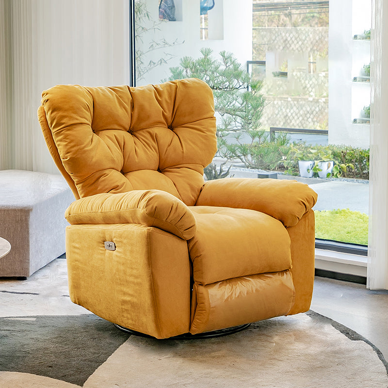 Contemporary Microsuede Recliners with Tufted Back and Independent Foot