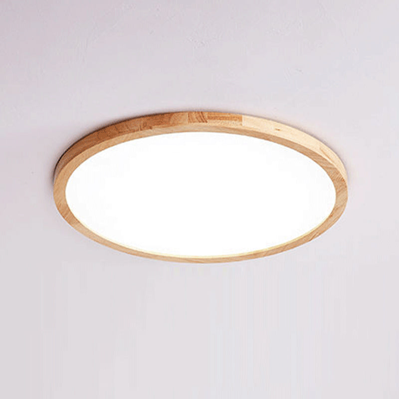 LED Ceiling Light Wooden Ceiling Mount Light with Acrylic Shade for Bedroom