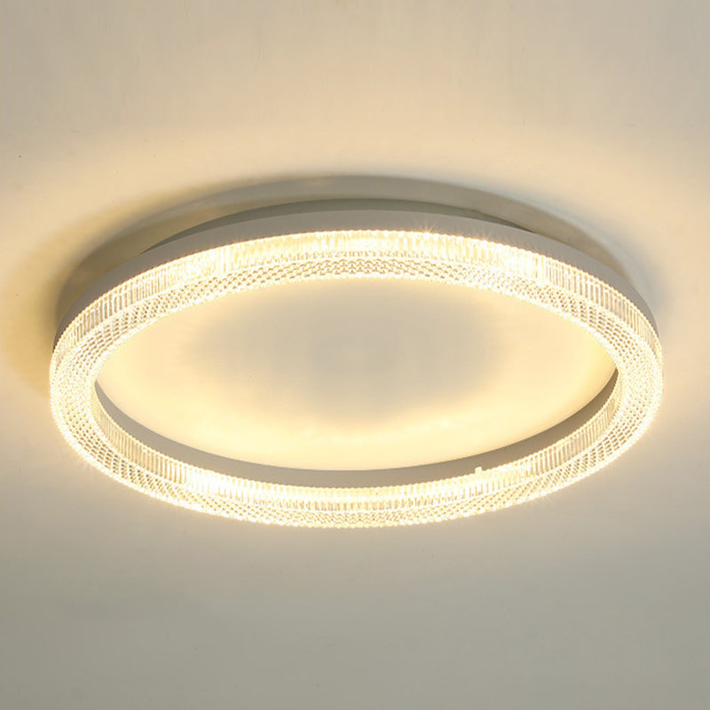 Single White/Golden Flush Mount Lighting Round Ceiling Light for Bedroom