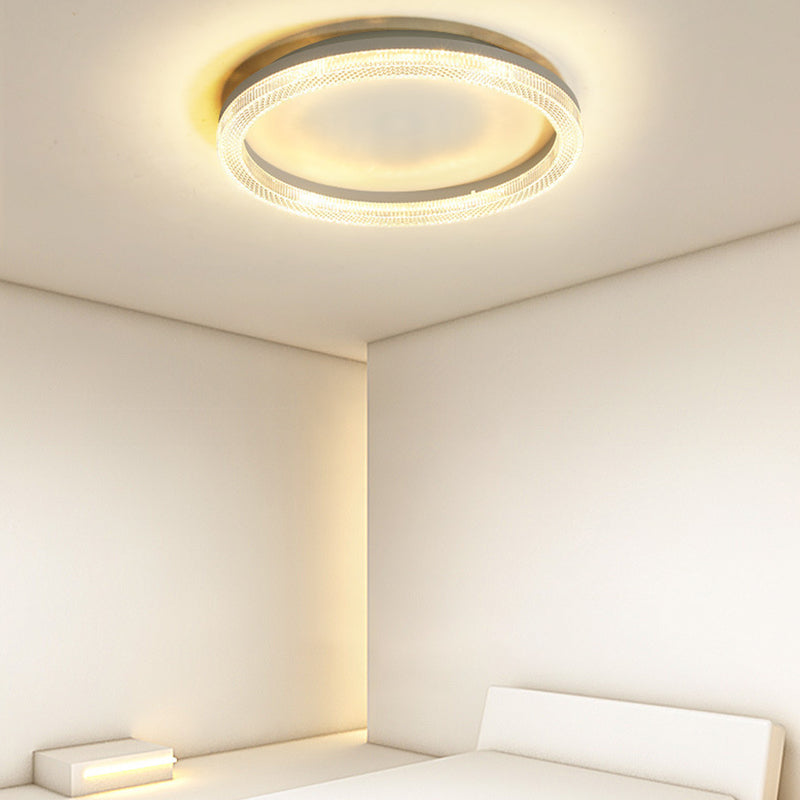 Single White/Golden Flush Mount Lighting Round Ceiling Light for Bedroom