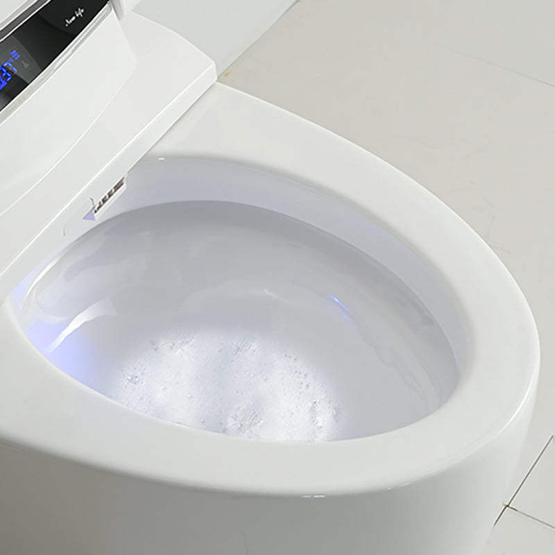 20" H Elongated Floor Mount Bidet Antimicrobial Smart Bidet Toilet Seat in White