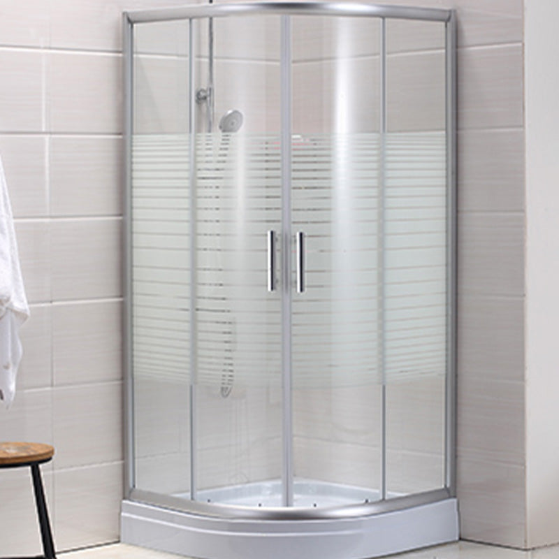 Semi-Frameless Shower Bath Door Double Sliding Shower Doors Patterned