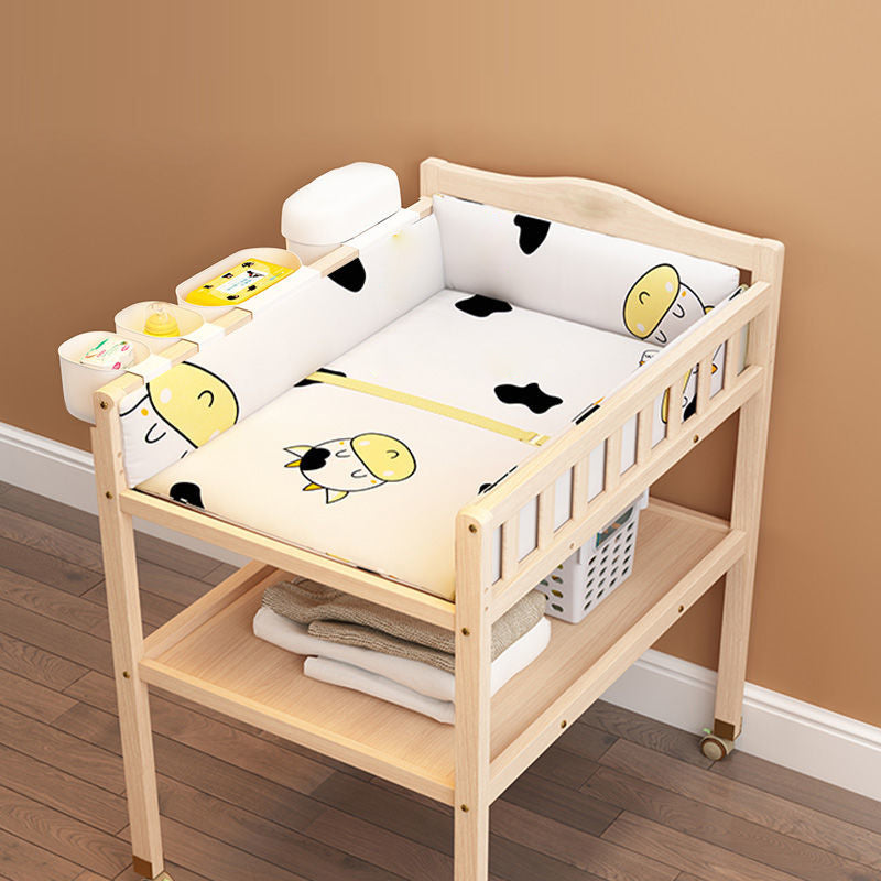 Wooden Baby Changing Table Modern Changing Table with Shelf and Changing Pad