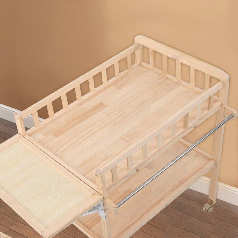 Wooden Baby Changing Table Modern Changing Table with Shelf and Changing Pad