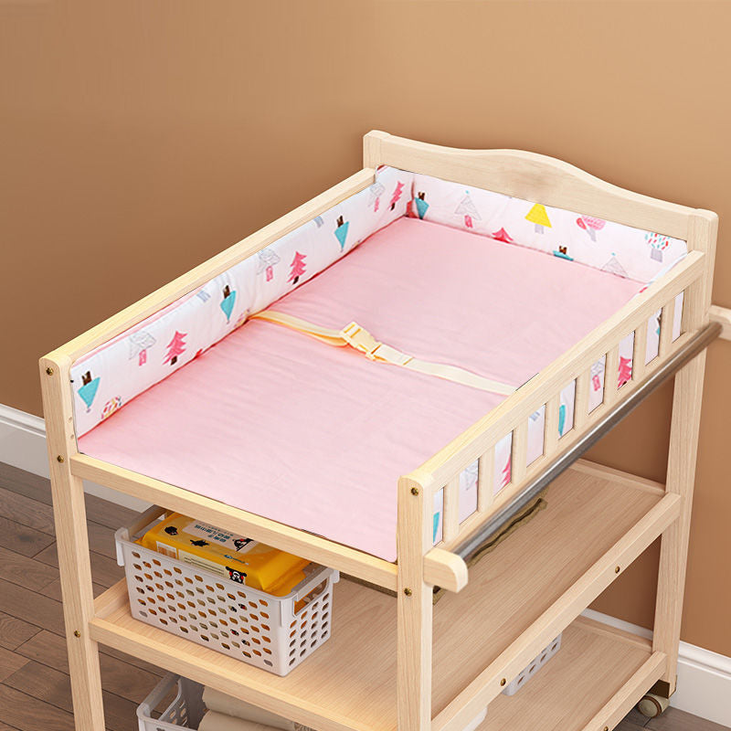 Wooden Baby Changing Table Modern Changing Table with Shelf and Changing Pad