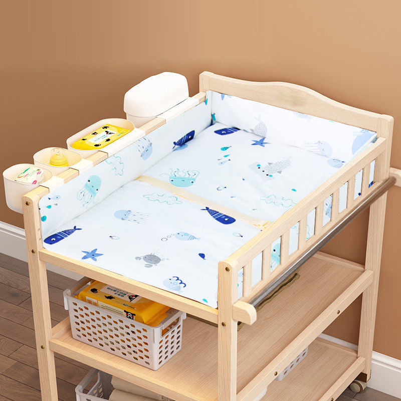 Wooden Baby Changing Table Modern Changing Table with Shelf and Changing Pad