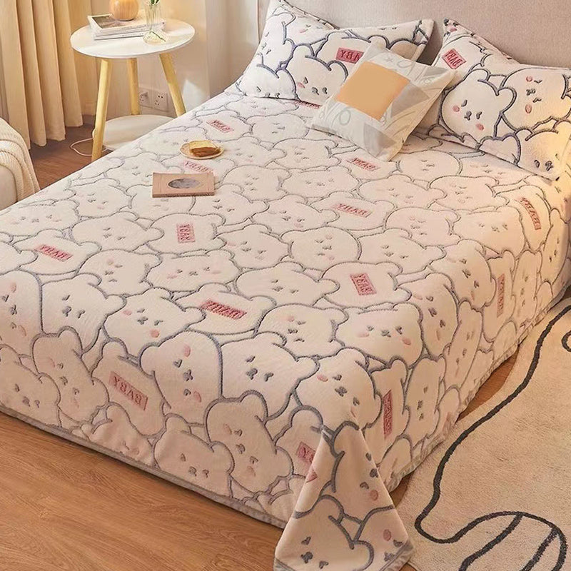 Modern Style Non-Pilling Sheet Cartoon Pattern Ultra-Soft Breathable Sheet