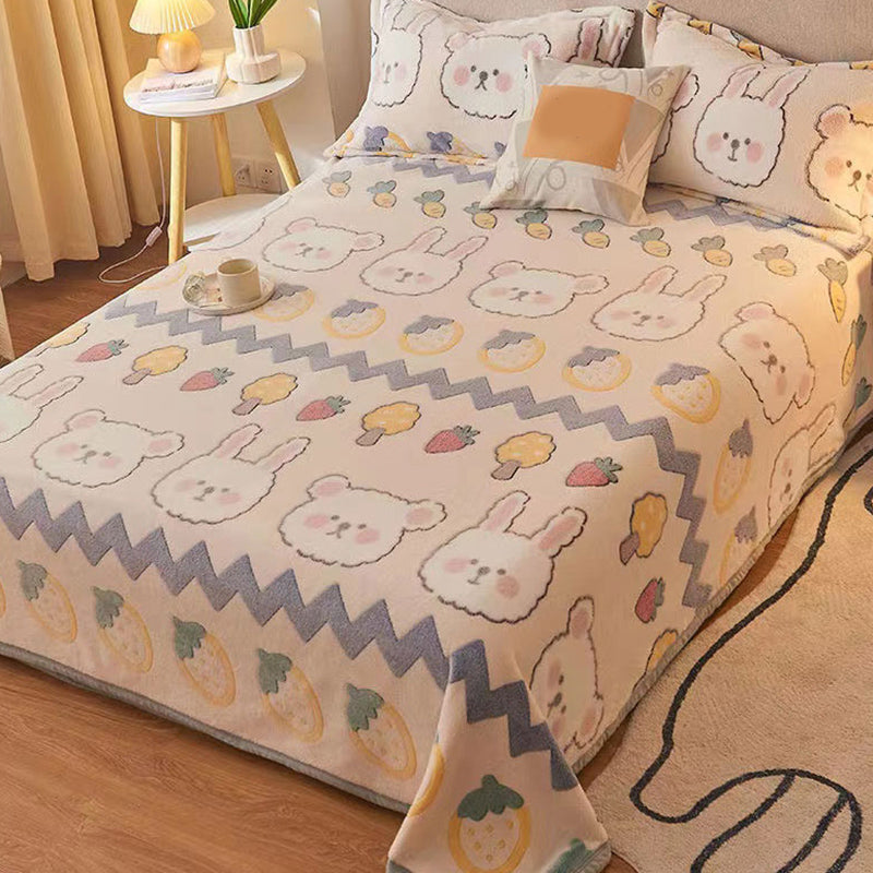 Modern Style Non-Pilling Sheet Cartoon Pattern Ultra-Soft Breathable Sheet