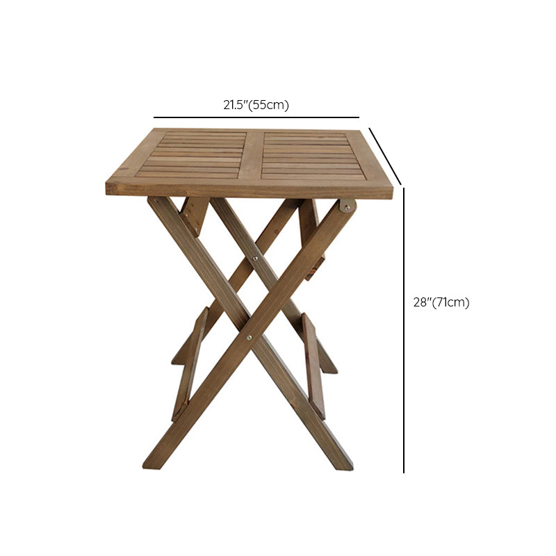 Modern Geometric Foldable Patio Table Solid Wood Frame Dining Table for Outdoor