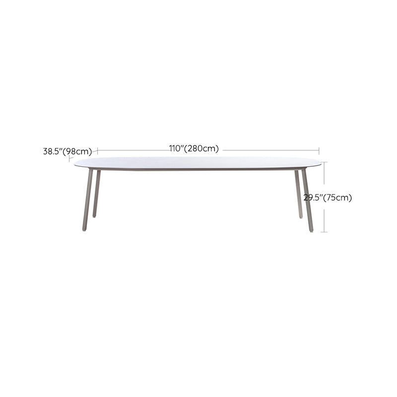Modern Outdoor Dining Table UV Resistant Patio Table with Metal Frame