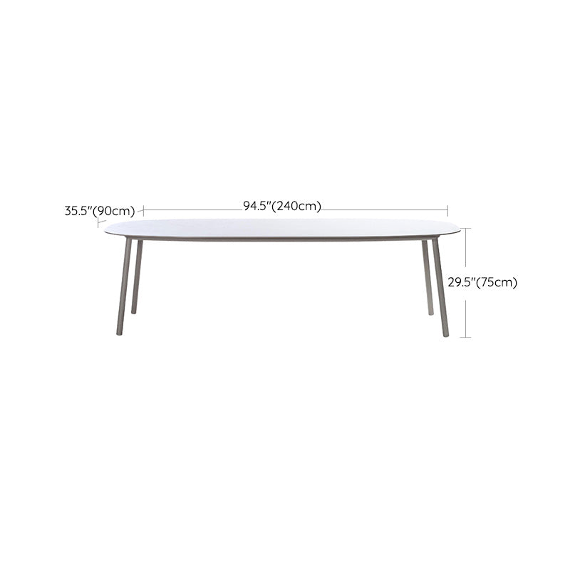 Modern Outdoor Dining Table UV Resistant Patio Table with Metal Frame