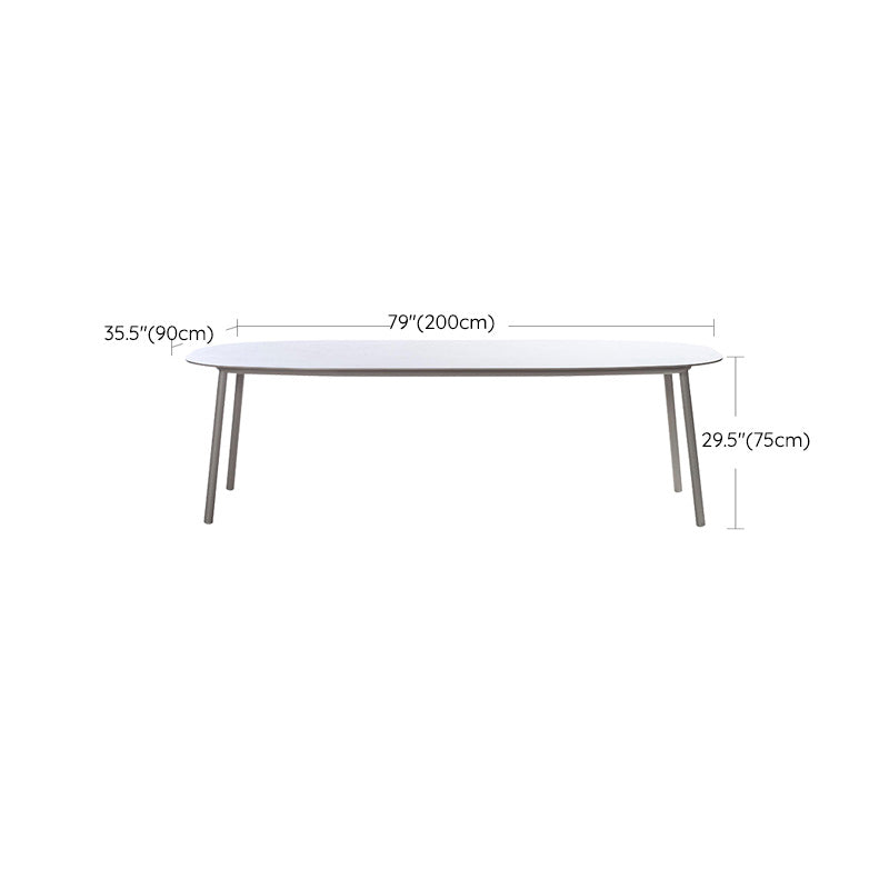 Modern Outdoor Dining Table UV Resistant Patio Table with Metal Frame