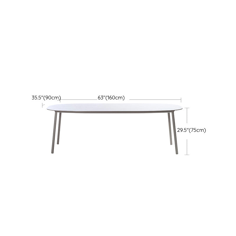 Modern Outdoor Dining Table UV Resistant Patio Table with Metal Frame