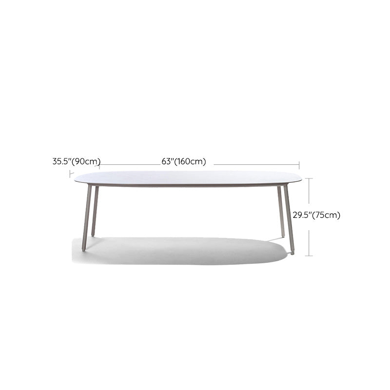 Modern Outdoor Dining Table UV Resistant Patio Table with Metal Frame