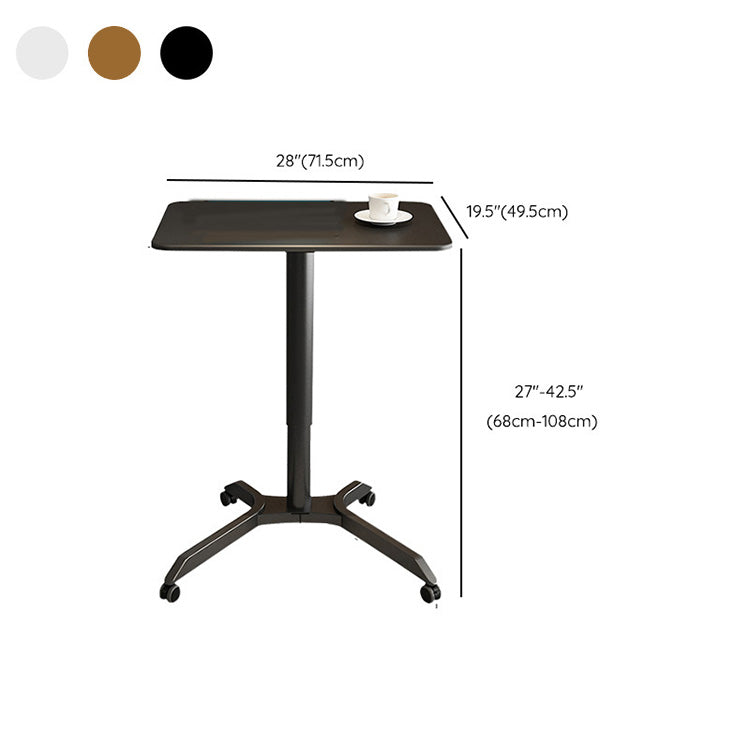 Contemporary Wooden Study Desk Multifunctional Lifting Desk in Metal Base