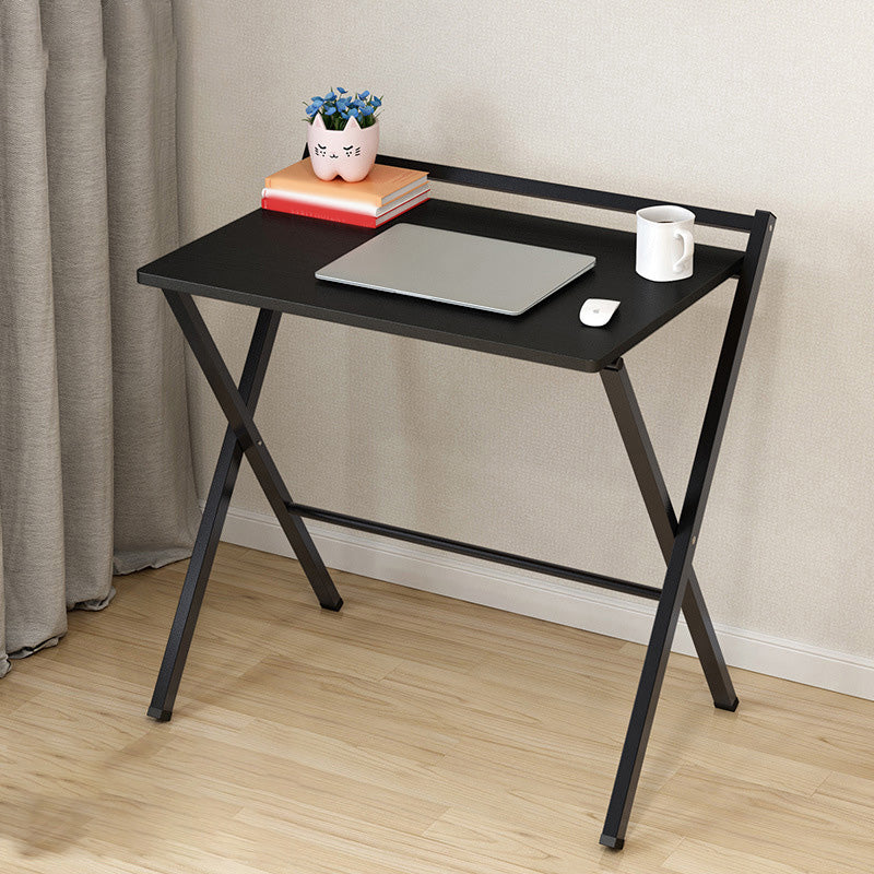 Contemporary Foldable Writing Desk with Woden Top and Metal Base